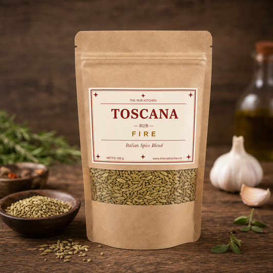 Toscana Fire Italiaanse BBQ Rub met Venkel 100g — The Rub Kitchen